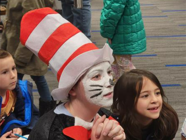 The Cat in the Hat enjoys story time!